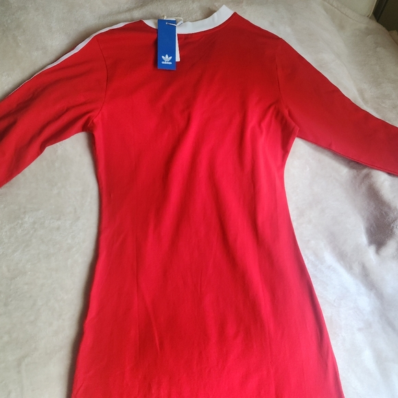 Adidas Maxi Dress red w/ tri-stripes BNWT!!! - Picture 7 of 15